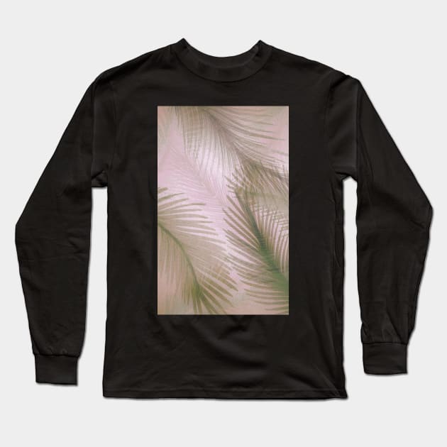 PASTEL FEATHERS PALM TROPICAL MUTED EXOTIC BEACH DESIGN Long Sleeve T-Shirt by jacquline8689